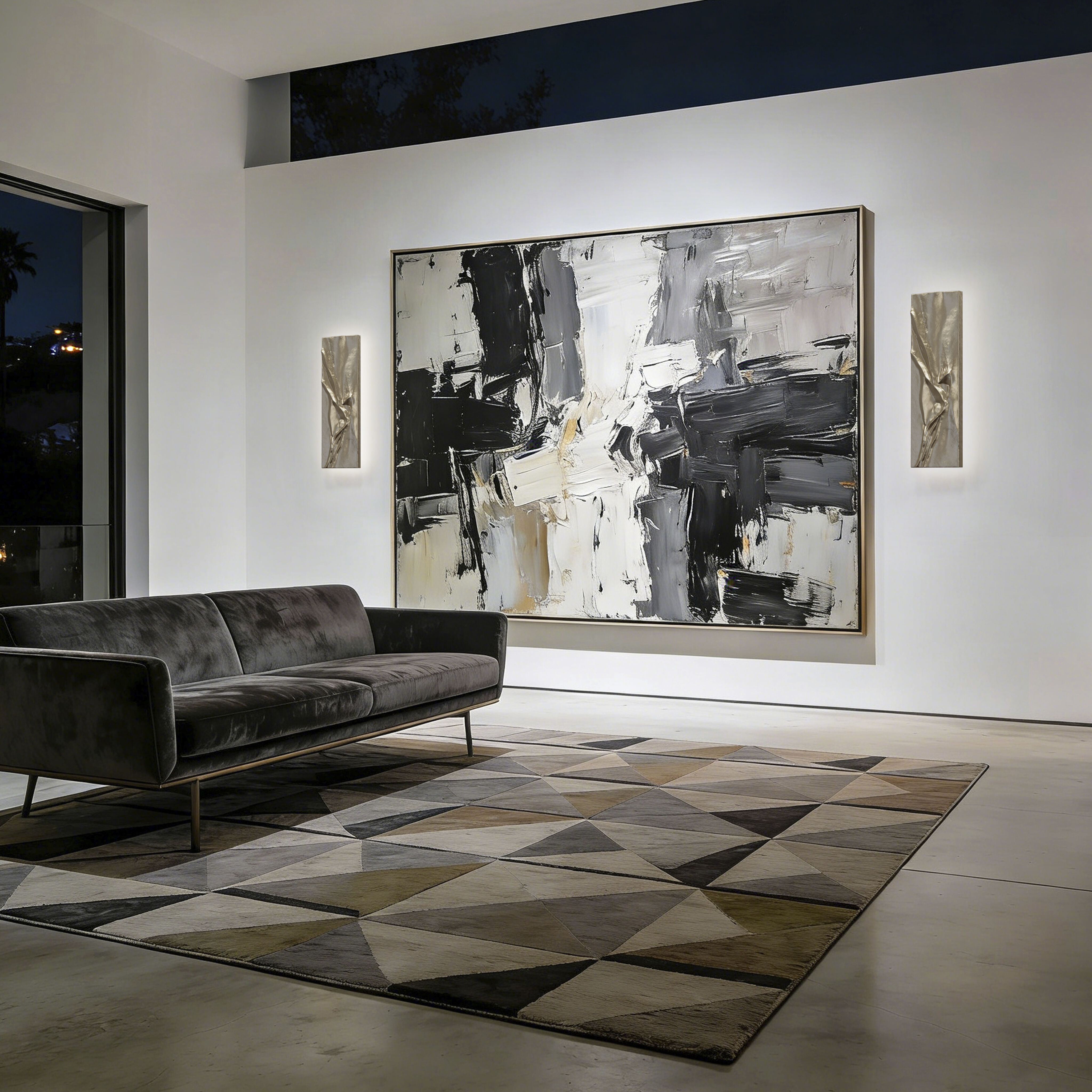 Chisel LED 26 inch Painted Washed Brass Outdoor Wall Sconce